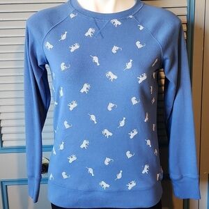 Eddie Bauer Blue Tiger Print Sweatshirt